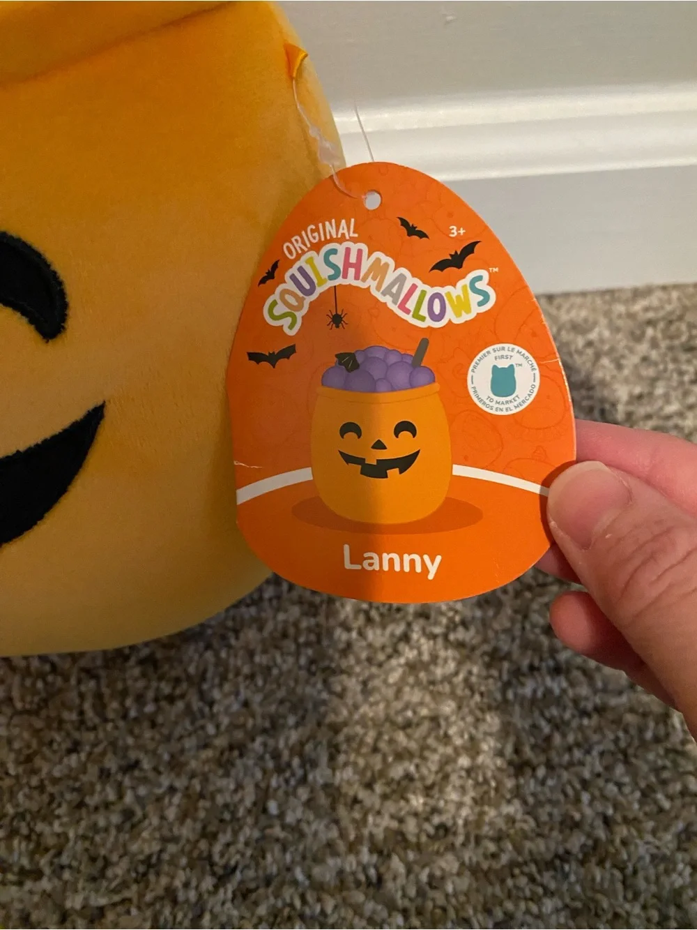 Halloween Squishmallow Bundle & Kids Orange Pumpkin Feather Trim Purse Bundle